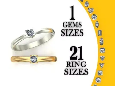 Engagement ring 3D print model