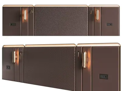 Leather Bedroom Headboard - 3 3D model