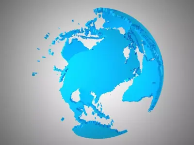 Globe Shell Light Blue 3D model