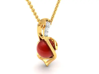 Solitaire Women Pendants 3dm STL OBJ FBX Render Details 3D print model purchase
