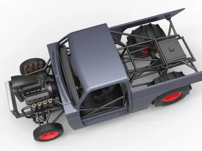 Dirt Dragster truck Scale 1 to 25 3D print model