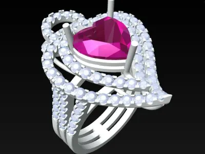 Heart Ring - Womens Rings - N3059 3D print model
