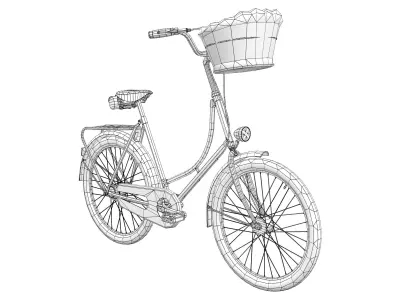 Decorative Classic Bicycle Low-poly 3D model