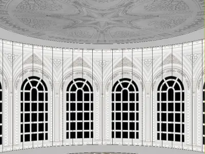 Ornamented Dome - LowPoly - PBR - Seamless Wall Low-poly 3D model