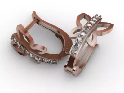 Earring Butterfly R-001 3D print model