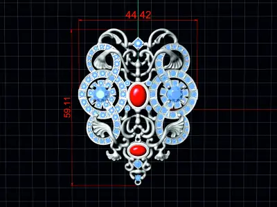 antiques Brooch 3D print model