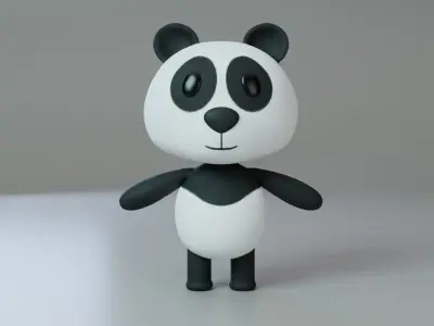 Cute Panda Character  Low-poly 3D model