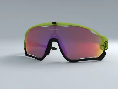 Oakley Jawbreaker sunglasses Low-poly 3D model