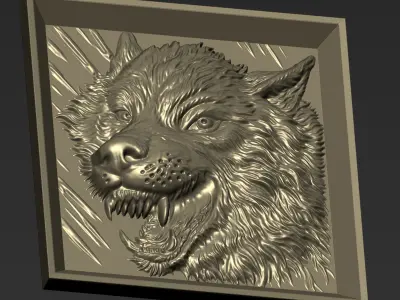 Wolf Head A14 3D print model