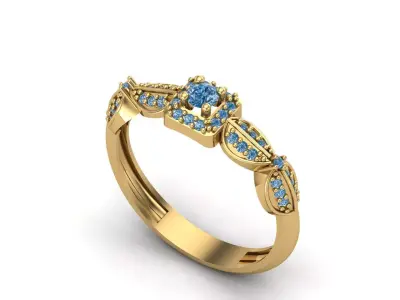 Womens Rings With Stone Ring Ready STL 3DM Models Rings women 3D print model