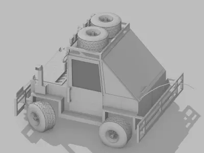 Jeep wrangler Low-poly 3D model