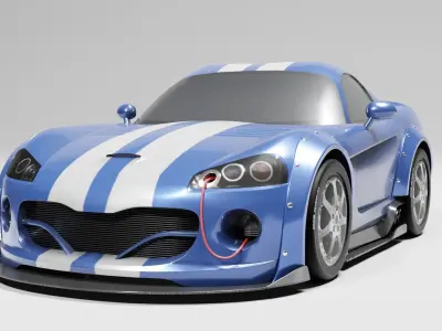 Dodge Viper Design and Rendering Low-poly 3D model