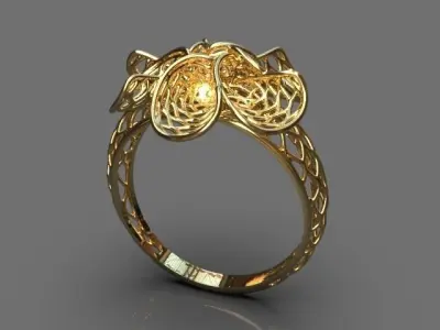 Floral ring 3D print model
