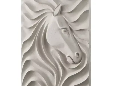 Decorative Relief v1 - Horse 3D model