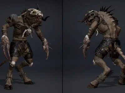 Ghost Barbarian Arm2 Low-poly 3D model