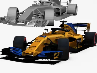 McLaren MCL33 car Low-poly 3D model