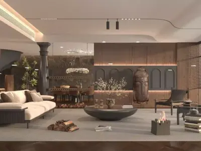 Living room 3D model 49