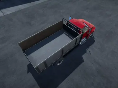 Flatbed truck with cargo Unity 3d asset Low-poly 3D model