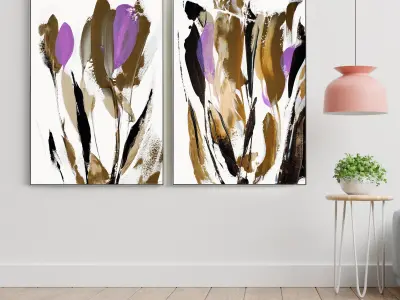 Plaster Two Photo Frame 165 Low-poly 3D model