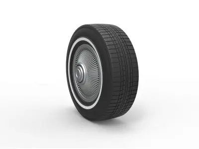 Car wheel 6 Scale 1 to 10 3D print model