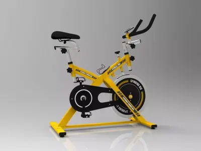 Stationary Spinning Bike 3D model