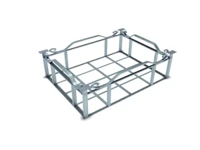Basket metal with handles Low-poly 3D model