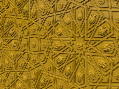 Luxury Ottoman Wall Panel 3D model
