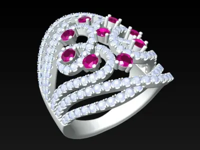 Diamond Ring - Womens Rings - N3404 3D print model