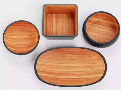 -Bamboo Bowls- Low-poly 3D model