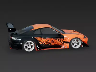 Modified JDM Drift Car 3D Model Low-poly 3D model