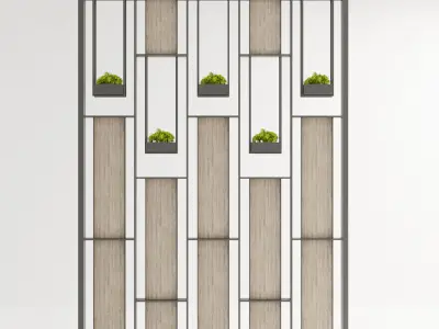 Wall Partition with Plant 3D model