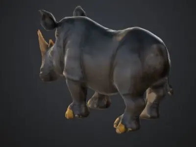 Rhino - Photorealistic Low-poly 3D Model Low-poly 3D model