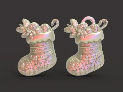 christmas socks decor  3D print model