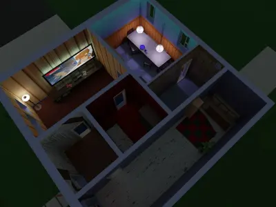 Low Poly Zombie Town Low-poly 3D model