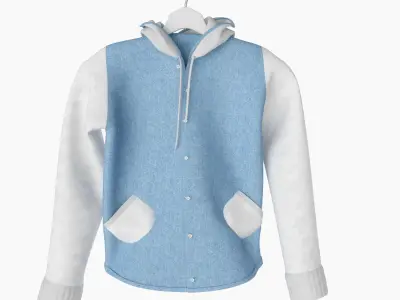 Sweatshirt jacket on hanger 3D model