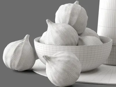 Decor decorative vase set with figs and fruits Set 26 3D model