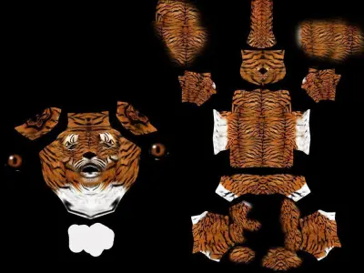 3D Low poly Tiger Low-poly 3D model