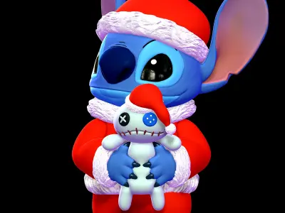 Stitch with Scrump Christmas - Lilo and Stitch 3D print model