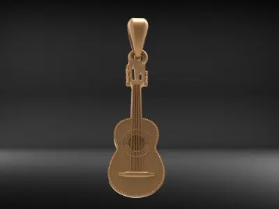 GUITAR MUSIC PENDANT NECKLACE Charm Jewelry 3D print model