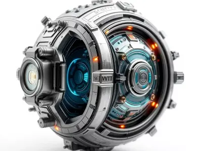 Futuristic Mechanical Orb Model Pack for SciFi Projects Low-poly 3D model