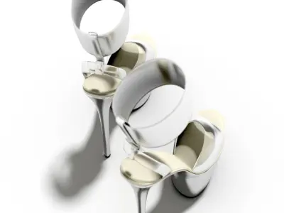 Women Clear Platform High Heel Sandals 3D model