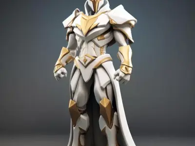 Luxury Paladin Plate Armor 3D Character for Fantasy RPG and VR 3D model