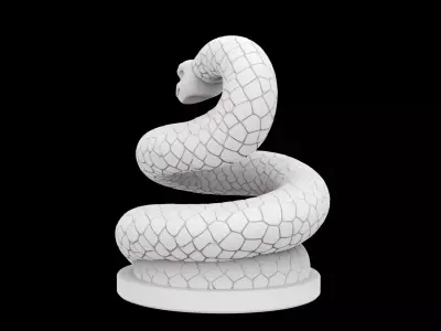 Coiled Serpent Desk Statue 3D print model 3D print model