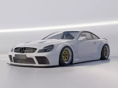 CAR - Mercedes sl65 amg with interior Low-poly 3D model