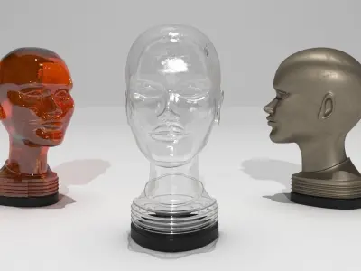 Deco Head Low-poly 3D model