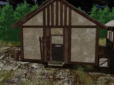 Small village with two fully furnished homes Free 3D model