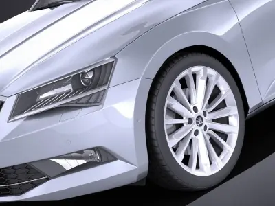 Skoda Superb 2017 VRAY 3D model