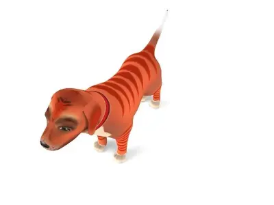 Cartoon Puppy Dog Rigged  Low-poly 3D model