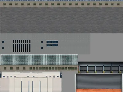 Warehouse Low-poly 3D model 2