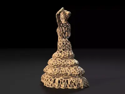 A figurine of a dancing woman 3D print model